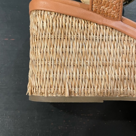 Crown Vintage Kehra Tan Woven Strappy Wedge Sandals - Picture 5 of 9